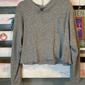 Long Sleeve Pocketed Crop Tee